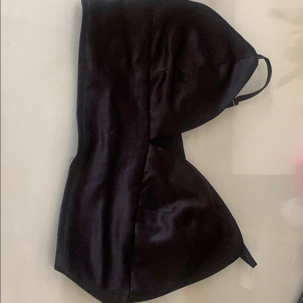 Satin black bra tank top